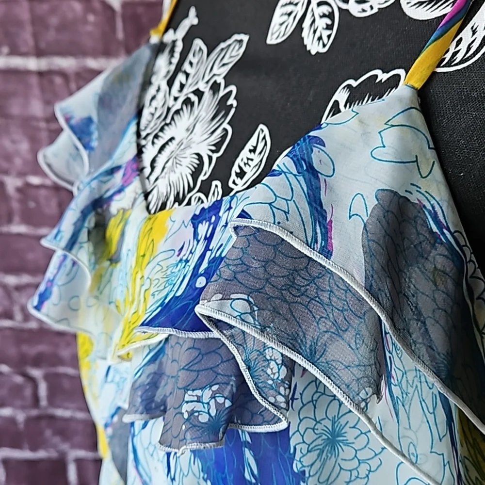 Lilly Rose Floral Fully Lined Sundress with adjustable straps. Size XL - Picture 5 of 9